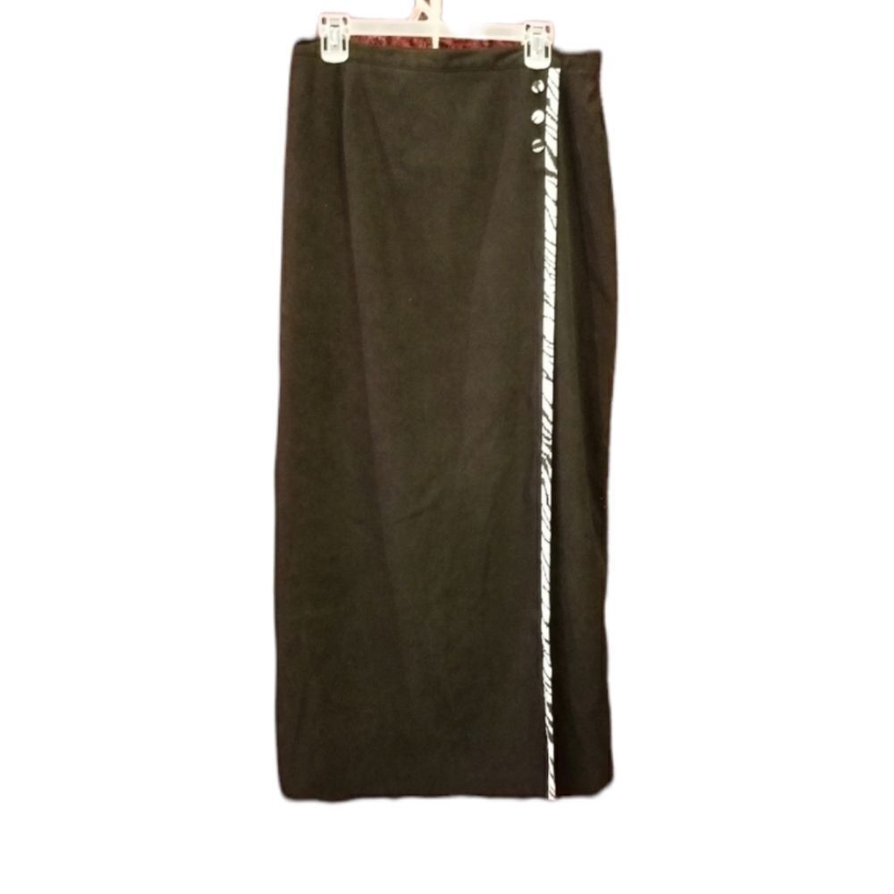 Stonebridge Maxi Skirt Black W/Zebra Stripe Sz 16